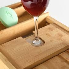 It's a relaxing bath and some. Luxury Bamboo Bathtub Caddy Tray Great Gift Idea Bambusi Bam Btc Adjustable Bath Reading Tray With Wine And Book Holder Home Kitchen Bathtub Trays