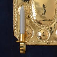 Wall candle holders & wall sconces for candles | pottery barn. Brass Wall Sconce Double Candle Tinsmiths