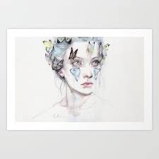 Love And Sacrifice By Agnes Cecile Click Photo Follow Link To Purchase Art Love Illustration Watercolor Portrait Painting Agnes Cecile Portrait Painting