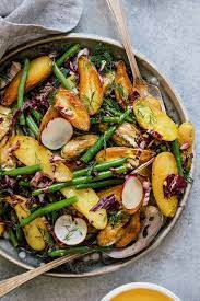 Potato Salad With Saffron Aioli Vitamix Giveaway Recipe Vegetarian Potato Recipes Vegetarian Recipes Salad Recipes
