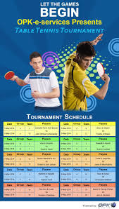 Opk E Services Table Tennis Tournament Table Tennis Tournament Table Tennis Team Player