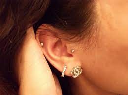 Cartilage Chanel Ear Earrings Helix Earrings Claires Ear Piercing Piercing Jewelry Cute Ear Piercings