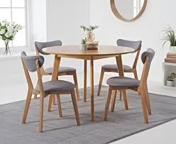 Check spelling or type a new query. Sacha 110cm Round Dining Table With Sacha Grey And Oak Cushion Seat Chairs