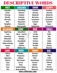 A Huge List Of Descriptive Words In English Esl Forums Learn English Words Learn English Vocabulary Descriptive Words