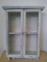 3.1 out of 5 stars. Shabby Chic Vintage Style Antique White Wooden Cabinet Kitchen Cupboard Mesh Doors With Shelf Amp Hooks