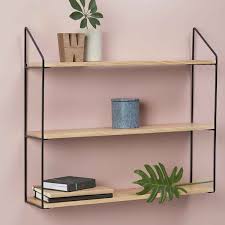 wandrek cara metaal hout b60 x h54 x d15 cm wandrek metalen stellingen planken ophangen