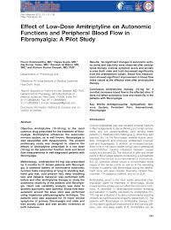 Pdf Effect Of Low Dose Amitriptyline On Autonomic Functions And Peripheral Blood Flow In Fibromyalgia A Pilot Study