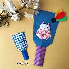 カミキィ 折り紙で戌年飾りのリースやしめ飾り 正月 飾り 折り紙 折り紙 あさがお 折り紙