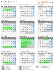 Die pdf kalender können bspw. Kalender 2021 2022 Hessen