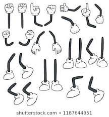 Vector Set Of Cartoon Arm And Cartoon Leg Cartoon Style Drawing Cartoon Legs 1930s Cartoons