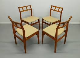 Mid Century Danish Modern Reupholstered Soft Cream Leatherette Teak Dining Chair Teak Dining Chairs Danish Mid Century Modern Furniture Dining Chairs