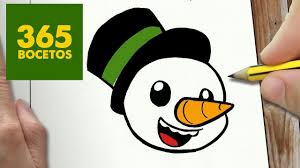 Muñeco De Nieve Para Colorear Kawaii