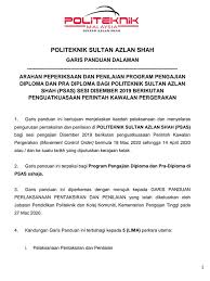 Sultan azlan shah polytechnic ( psas ; Garis Panduan Arahan Politeknik Sultan Azlan Shah Facebook
