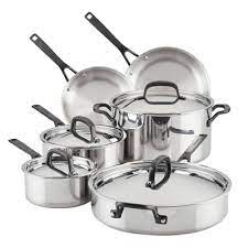 From bakeware to kettles, cast iron to pots and pans — there are a multitude of kitchenware options from. Kitchenaid 5 Ply Clad Stainless Steel 10pc Cookware Set Target