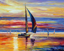 Aspiration Palette Knife Oil Painting On Canvas By Leonid Afremov Oil Painting Oil Painting On Canvas Oil Painting Texture