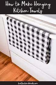 Hang the pot holder kitchen towel on the handle of your oven so you always have a place to dry your hands. How To Make Hanging Kitchen Towels Heather Handmade