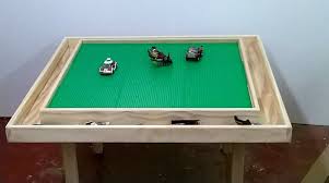 Large 9 Plate Lego Table With Storage Troth Around All Sides Storage Troth Allows Your Kids To Keep Their Le Lego Table Diy Lego Table With Storage Lego Table