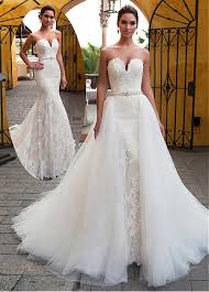 Magbridal Fascinating Tulle Sweetheart Neckline 2 In 1 Wedding Dress With Lace Lace Applique Wedding Dress Detachable Wedding Dress Convertible Wedding Dresses