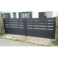 Modele Rouzic Mixte Cadre Gaine 2 Vantaux Pvc Gris Anthracite Portail Pvc Pvc Amenagement Exterieur