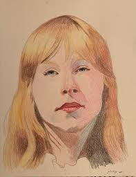 Color pencil drawing of succulents garden