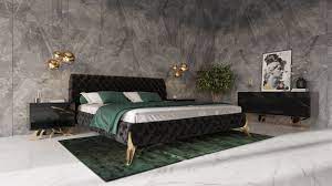 Bedroom furniture beds bedroom sets headboards bed frames dressers & chests nightstands armoires & wardrobes mattresses kids beds. Modrest Legend Modern Black Velvet Gold Bed