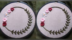 This free pattern looks great as a simple circle of fall foliage, but it can also be used as a border to frame a phrase or something. Floral Wreath Hand Embroidery Embroidery For Begginers Let S Explore Youtube