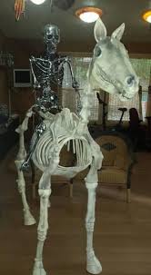 Home Accents Holiday 6 Ft Halloween Standing Skeleton Horse 6342 86676 The Home Depot Halloween Props Scary Halloween Outside Halloween Props