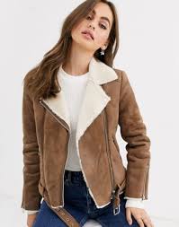 Shop from a range of petite leather jackets, trench coats in various styles. Pimkie Faux Fur Collar Biker Jacket In Camel Asos