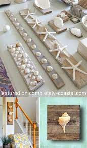 Diy Seashell Wall Art Decor Ideas Mounting Shells On Wood Planks Seashell Wall Art Wooden Wall Art Decor Wood Wall Art Decor