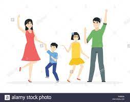 Un ejemplo de ello son las imágenes para colorear de familia, las cuales muestra el grupo que tradicionalmente conforma una. Familia Feliz Baile Moderno Pueblo De Dibujos Animados Personajes Ilustracion Sobre Fondo Blanco Un Joven Bastante Madre Con Dos Hijos Chico Y Chica Y Un Imagen Vector De Stock Alamy