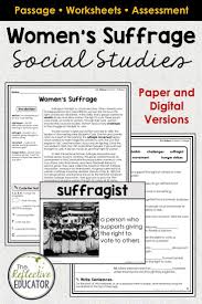 Women S Suffrage Suffrage Movement In 2020 Elementary Social Studies Lessons Social Studies Worksheets Suffrage Movement