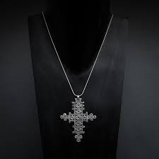 Sterling Silver Ethiopian Cross Pendant And Chain Sterling Silver Pendants Gold Vermeil Jewelry Silver