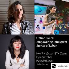 Posted @withrepost • @koda.lab Join us Nov 7 at 12-1pm for an online  lunchtime talk 'Empowering Immigrant Stories of Labor.' 🗣⁠ ⁠ Free with  RSVP (link in bio and here):⁠ http://bit.ly/3EbyI4h⁠ ⁠