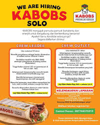 Tidak heran juga, banyak para pencari kerja yang ingin mengetahui berapa gaji di indomaret. Kabobs Adalah Brand Kebab Yang Lowongan Kerja Solo Raya Facebook