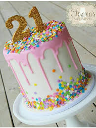 Cute Birthday Cakes For 21 Year Old Female Pink 21th Birthday Drip Cake 21st Birthday Cakes Drip Cakes 21st Cake