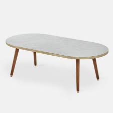 The rectangular shape allows for multiple seats at the table. 366 Fox Marble Coffee Table Long Whyus