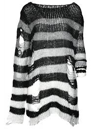 Maybe you would like to learn more about one of these? Oversized Distressed Stripe Knit Sweater