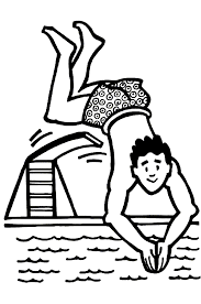 The helmet is attached to a diving suit. In Het Zwembad Duiken Sports Coloring Pages Summer Coloring Pages Coloring Pages