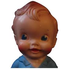 RARE Vintage Sun Rubber squeak toy boy in blue Ruth Newton. For Sale at  Ruby Lane