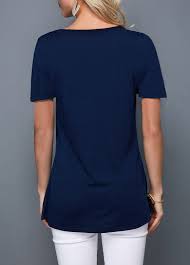 Short Sleeve Plaid Print T Shirt Sponsored Sleeve Short Plaid Navy Blue T Shirt Blue Tshirt Womens Tops