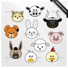 Domestic Animal Cute Cartoon Cartoon Animals Animal Face Paintings Animated Animals