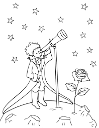 Little Prince With Telescope Coloring Page Coloring Pages Prince Drawing The Little Prince