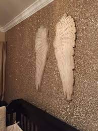 Angel Nursery For Hartlyn Gold Glitter Wallpaper By Glitterbug In Sand Color Glitter Accent Wall Glitter Wallpaper Bedroom Glitter Wall