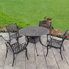 Patio Time Dionysus 5 Piece Cast Aluminum Outdoor Dining Set Scd002 01 The Home Depot In 2020 Metal Patio Furniture Outdoor Dining Set Patio Dining Set