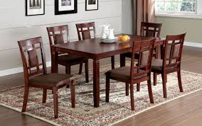 The wood is made out of cherry wood, and everything is smooth. Furniture Of America Cm3930t 7pk 7 Pc Montclair I Dark Cherry Wood Finish Dining Table Set