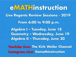 Read on to learn exactly what the algebra 1 regents exam entails, what kinds of questions you can expect, what topics you should know, and how you can ensure you pass … Regents Live Review 2019 Emathinstruction