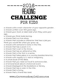 2016 Reading Challenge For Kids Reading Challenge Summer Reading Challenge Reading Incentives