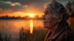 Free Sunset contemplative elder Image