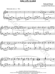 Leonard Cohen Hallelujah Sheet Music Piano Solo In C Major Download Print Sheet Music Hallelujah Sheet Music Download Sheet Music