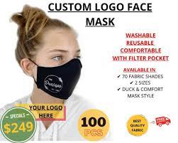 100 Pcs Bulk Customizable Face Mask With Filter Pockets Filter Etsy Face Mask Mask Mask Style